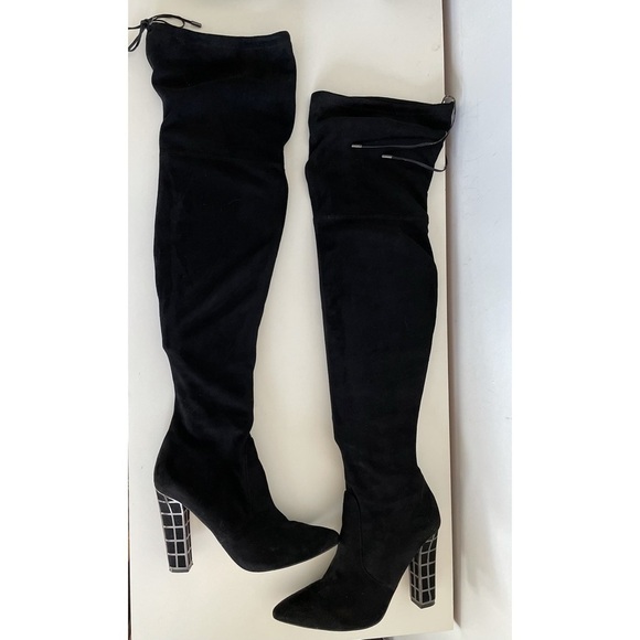 B Brian Atwood Synthetic Marney Caged Heel Over-the-knee Boots sz 10 - Picture 4 of 12